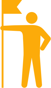 旗を掲げる人のイメージ